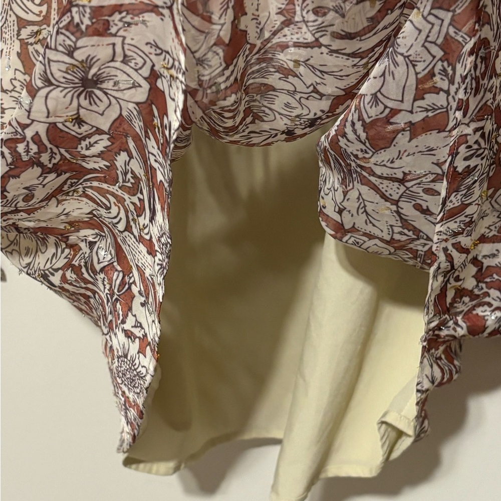 NWOT REVOLVE Coastal Cowgirl Brock Mini Dress in Brown & Ivory Floral - Picture 9 of 13